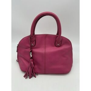 Vintage Tignanello Hot Pink Leather Mini Dome Satchel Handbag Y2K Style Tassel‎